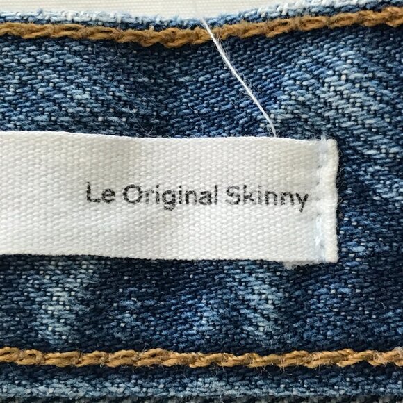 Frame Rigid Rerelease Le Original Skinny Jeans Women 25 Blue Raw Hem Button Fly - Picture 6 of 16